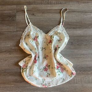 Vintage Victoria’s Secret Gold Label Floral Lace Nighty Camisole Top